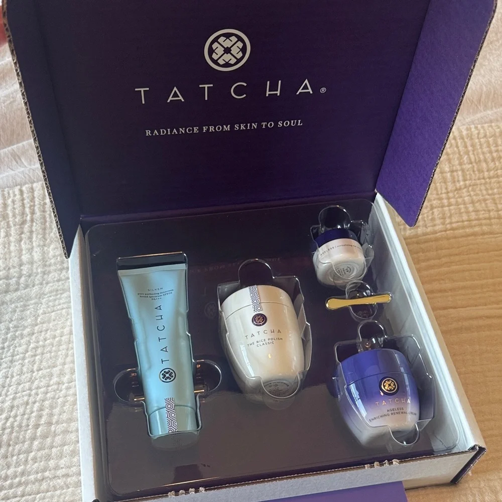 TATCHA 4-Piece Ritual Ageless Face & Eye w/ Silken SPF - Picture 1 of 4